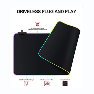 RGB Gaming Mouse Pad - Touch Control, Non - Slip - InspiredGrabs.com